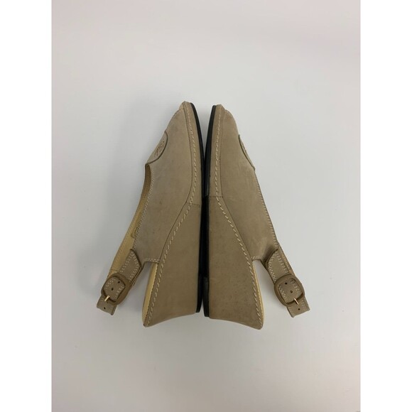 BOGO La Plume Wedge Slingback Sandal Taupe Nubuck Leather Womens EUR 39 US 8.5 - Picture 13 of 15